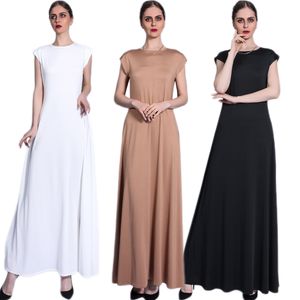 Ethnic Clothing Muslim Women Lady Long Maxi Dress Sleeveless Underdress Slim Arabic Abaya Robe Ramadan Kaftan Turkish Dubai Middle East 230324