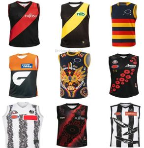 2022 2023 AFL Western Men Rugby Jersey 22 23 Bruce Melbourne Richmond Brisbane Lions Port Adelaide Hawthorn Essendon Crows GWS League Shirt Vest Magpie Presell