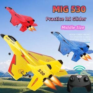 Electric/RC Aircraft MIG 530 2.4G Plane RC Drone 720p Aerial Pography Fixat Wing Airplane Hand Throwing Foam Dron Electric Remote Control ToyTime 230324