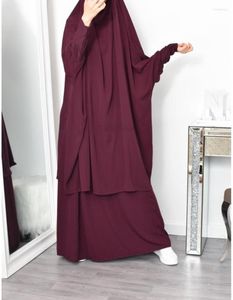 Ethnic Clothing Jilbab Abaya Women Khimar Prayer 2 Piece Set Hijab Dress Muslim Islamic Ramadan Long Robe Tops And Skirt Women's Abayas