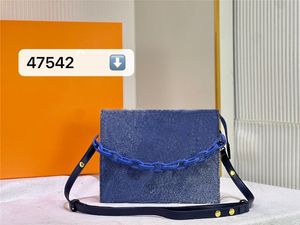 Torebki designerskie Poche Toalety pojedyncze ramię torebki Regulowane paski zamek błyskawiczne dla kobiet dla kobiet łańcucha torebka dżinsowe płótno m67692 crossbody