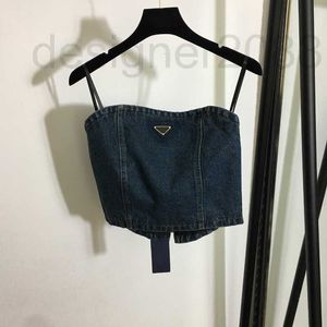 Kvinntankar Camis Designer Summer Denim Vests Women Zipper Vest Trendy Personality Charm Topps Sexy Ladies Brand Clothing 5OH6