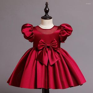 Mädchen Kleider Kleinkind Kleinkind Baby Mädchen Jahr Kleid Für Kinder Schöne Tribute Seide Knielangen A-linie Formale Vestido Kinder