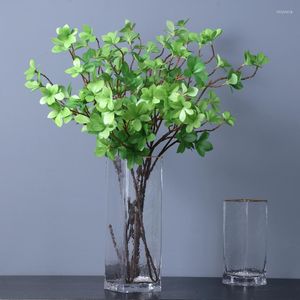 Decorative Flowers 3-pronged Mahogany 83CM Bell With Multi Petal Leaves And Large Seven Star Artificial Green Plant Branches