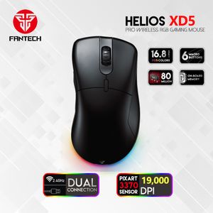 Mice FANTECH HELIOS GO Gaming XD5 Mouse 19000DPI RGB Professional Gamer Peripherals Supports Wired and Wireless Connections 230324