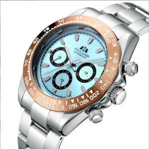 新しいファッション腕時計ステンレス鋼合金メンズクォーツ時計高級腕時計男性とクォーツムーブメントのカップル時計カレンダーリロイデルーホ 41 ミリメートル