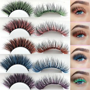 18mm Mink Floresan Kirpikler UV Neon Kirpik Ekseni Koyu Pembe Yeşil Sarı Turuncu Renkli Bireysel Kirpiklerde Parlıyor