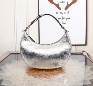 7A Quality designer bag Half Moon graphy Small hobo bags soft pale handbags Silver leather charm laminated vintage gold metal Hardware crossbody Shoulder bags