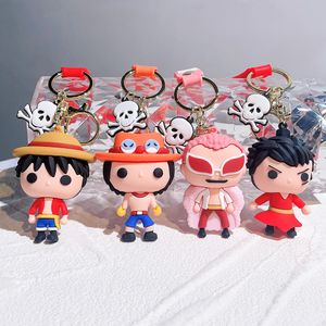 Fashion Animation One Piece Jewelry KeyChain Backpack Luffy Character Key Ring Accessories Hanger Multi colors