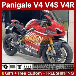 Motorcykelmässor för Ducati Street Fighter Panigale V 4 V4 S R V4S V4R 18-22 Kroppsarbete 41no.24 V4-S V4-R 18 19 20 V-4S V-4R 2018 2019 2020 Injektion Mögel Kropp Röd ram Stock