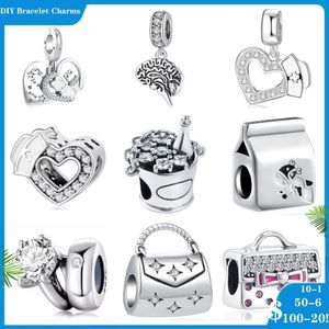 925 Silberperlen-Charms für Pandora-Charm-Armbänder, Designer für Frauen, Krankenschwester-Taschenring, Milchweinfass für Frauen