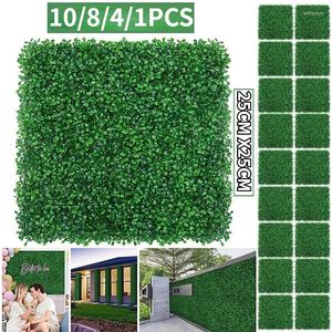 Fiori decorativi 25x25 cm pianta artificiale muro bosso prato verde piantare tappeto giardino cortile recinzione verde decorazione pareti