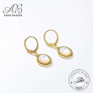 Charm Aneis Bagues Korean 925 Sterling Silver 18K Gold Plated French Natural White Shell Hoop Earrings For Women Fine Jewelry Eardrop Z0323