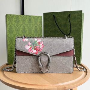 Dionysus Cross Body Bag 400249 Beige Ebony Canvas من جلد الغزال داخل النساء أكياس سلسلة الأزياء 20cm 25cm 28 سم