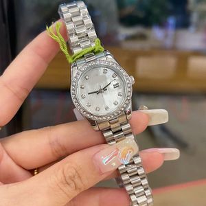 Orologio da donna di design con diamanti, orologio meccanico ghiacciato, lunetta completa, datejust, montres, movimento, fibbia da tavolo pieghevole, orologio da 31 mm, famoso da donna SB040 B23