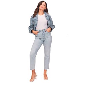 Jeans feminina Cantura alta Little Stretch Straight Fashion Fashion Casual Ripped Women Denim calças 230324