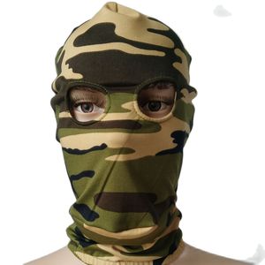 Kostüm Aksesuarları Kamuflaj Yeşil Camo Hood Yetişkin Unisex Zentai Kostümler Parti Aksesuarları Cadılar Bayramı Maskeleri Cosplay spandeks maskesi Açık Gözler