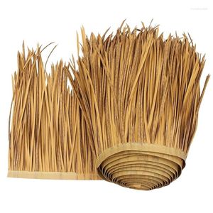 Decorative Flowers 10M Length Mexican Straw Roof Artifical Plastic Retardant Thatch Simulated Fake Grass Garden Patio Covers Plant Tiki