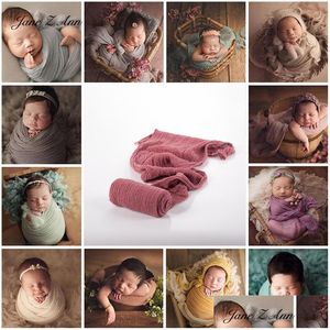 Caps Hats Jane Z Ann Baby Po Wraps Studio Shooting Quality Cotton Bubble Yarn Elastic Wrap Cloth Basket Filler 40X180Cm 221203 Dro Dhp7P