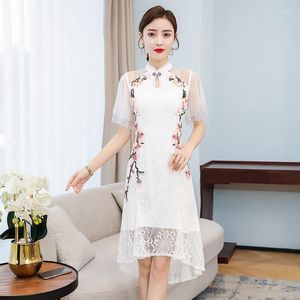 Ethnische Kleidung Cheongsam Vintage Chinesisches Kleid Qipao Orientalische Gothic Kleidung Frau Kurze Robe Femme 2023 Sommer 11074