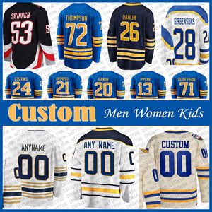 26 Rasmus Dahlin 89 Alex Tuch Hockey Jersey Custom Men Women Kids 21 Kyle Okposo 28 Zemgus Girgensons