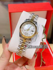 Med original Box 28mm 31mm Lovers Watches Diamond Mens Women Gold Face Automatic Wristwatches Ladies Watch 2813