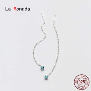 Очарование La Monada Square Bead Bead, свисающие серьги для женщин серебряные 925 Женские корейские серьги с каплями Минималистская женщина в ювелирных изделиях Z0323