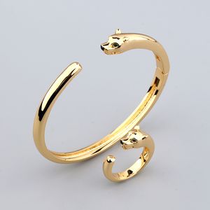 pulseira de ouro para homens de ponta de luxo de luxo pulseira de pulseira de leoparda