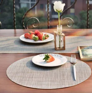 Wholesale Simple Place Mat Round Placemats Kitchen Table Placemat Heat Insulation Stain-resistant Washable PVC Table Mats
