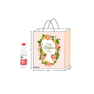 Geschenkkarten Kraft Festival Papiertüte Liebe Herz Blumenmuster Muttertag Verpackung Bekleidungsgeschäft Kleidung Damen Gedrucktes Logo Suppo Dh0Le