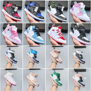 Toddler Forces Shadow J1 Children One Backetball Shoe 1s Soft Furry Little Kids Shoes White Black Boys Girls High Sneakers 22-37R9R5DWIH
