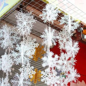 Christmas Decorations Ornament White Silver Snowflake Shape Paper Garland Tree Window Home For DIY