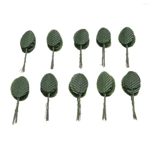 Decorative Flowers 200 Pcs Artificial Rose Leaves Stems Green Decor Home Wedding Flower Arrangement