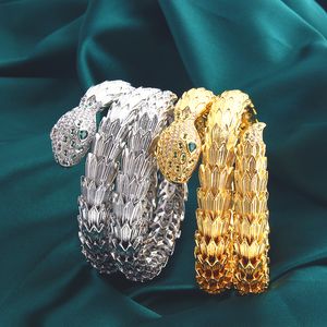 Золотой браслет для мужчин высококачественный роскошный браслет с двойной змеи
