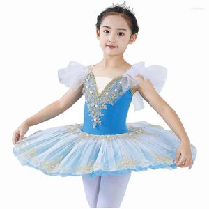 Stage Wear 2023 Abito da balletto professionale per bambini Performance per ragazze Beauty Sling Puff Yarn Tutu Gonna del lago dei cigni