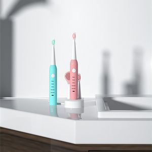 Top qualidade de lã macia escova de dentes elétrica USB Carregamento recarregável de dentes de dente sônico dentes à prova d'água de dentes de dente com 4pcs de cabeça de substituição