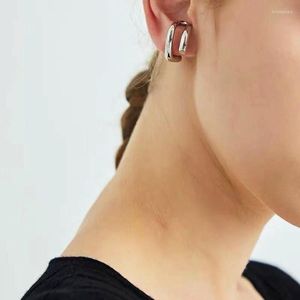 Backs Earrings Double Layers Metal Gold Silver Color Without Pierced Clip On For Women Men Punk Special Personality Fashion Jewelry