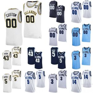 College 14 Caleb Daniels Jerseys Basketball Villanova Wildcats 5 Justin Moore 22 Cam Whitmore 3 Brandon Slater 2 Mark Armstrong 43 Eric Dixon szyte na mężczyźnie Man Młodzież