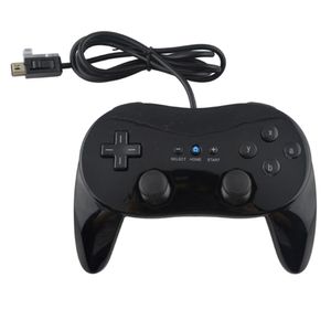 Wired Classic Pro Controller Gamepad Game Joystick For Wii Second-generation Console Black White