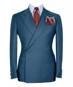 Men's Suits Men'S Suit Party Dresses Coat Costume Purple Blazers Sets Double Breasted Male Jackets Business Casual Formal Occasion Set