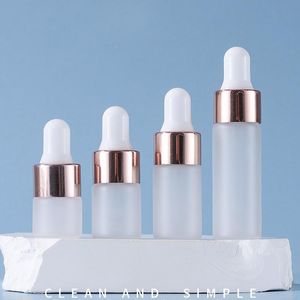 Milchglas-Augentropfflaschen 1 ml, 2 ml, 3 ml, 5 ml mit Pipetten für ätherische Öle, kosmetische Probenverpackung