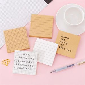 Creative Simple Kraft Paper Horizontal Line Note Book Student Square Tearable Sticky N Times Random