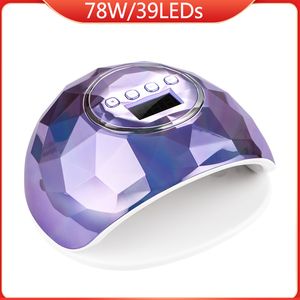 Lâmpada de secadores de unhas para manicure 48/78w lâmpada LED UV para secar unhas máquina de secador de unhas gel esmalte de detecção automática ferramentas de unhas equipamento de unhas 230324