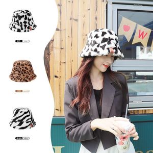 Beanies Beanie/Skull Caps Korean Version Of The Trend Leopard Fisherman Hat Children Warm Thick Adjustable Flannel Student In Autumn And