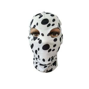 Accessori per costumi Maschera di Halloween Costumi Cosplay Lycar spandex Maschere Occhi aperti Macchie in bianco e nero Colore Costumi Zentai Accessori per feste