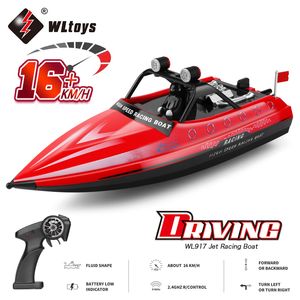 ElectricRC -båtar WLTOYS WL917 RC Boat 2.4G Electric High Speed ​​Jet Waterproof Model Electric Remote Control Speedboat Gifts Toys for Boys 230323