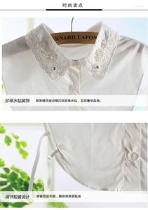 Женские блузки женские рубашки корейская рубашка из бисера, декоративное воротнич