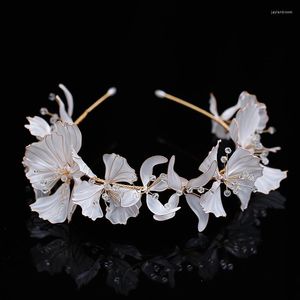 Headpieces Beauty Bridal Flower Hairband Delicate Handmade Heat Shrink Sheet Crystal Hair Ornament Fashion Wedding Po Accessories