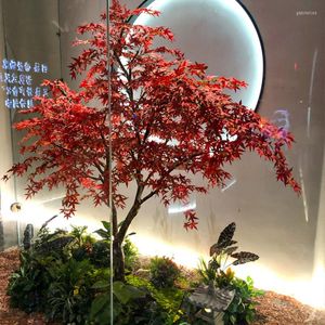 Fiori decorativi - Vendita di simulazione domestica Acero rosso Grande stile giapponese Paesaggio secco Decorazione Falso albero Henryi Indoor And