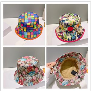 Designer Bucket Hat Sun Cap for Women 2023 Spring New Floral Rabbit Flower Beanie Casquettes Ladies Fisherman Hats Patchwork High Quality Summer Wide Brim Sun Hats